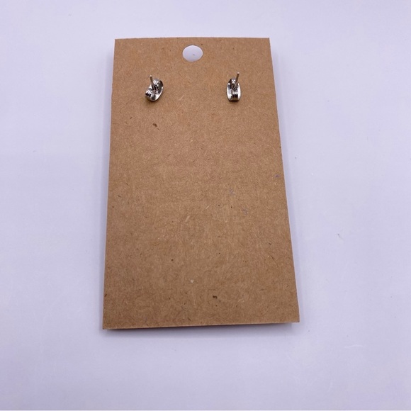 Chalcedony Agate Hanging Teardrop Rhinestone Stud Closure Earrings - Picture 4 of 4